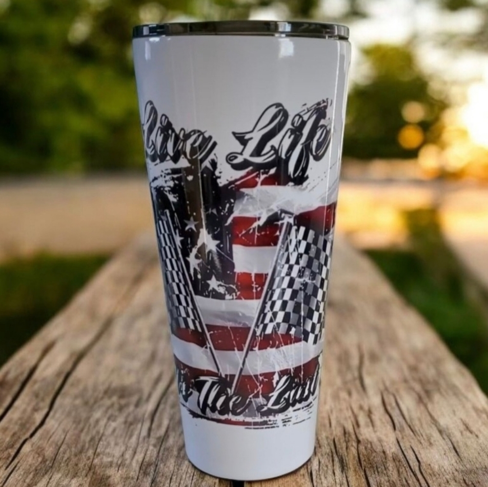 Life Live Like It's the Last Lap 32oz Tumbler 💜sale